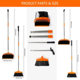 Long Handled Dustpan and Brush Set – Lobby Dust Pan with Sweeping Broom for Easy Cleaning