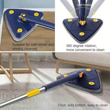 Albert Austin 360° Rotating Triangular Cleaning Mop for Walls Triangle Mop with Extra Microfibre