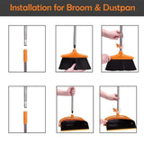 Long Handled Dustpan and Brush Set – Lobby Dust Pan with Sweeping Broom for Easy Cleaning