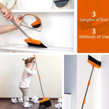 Long Handled Dustpan and Brush Set – Lobby Dust Pan with Sweeping Broom for Easy Cleaning