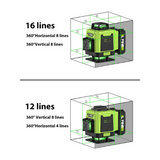 LFINE 360° Self-Levelling Laser Level – 12/16 Lines, Green Beam, Remote Control